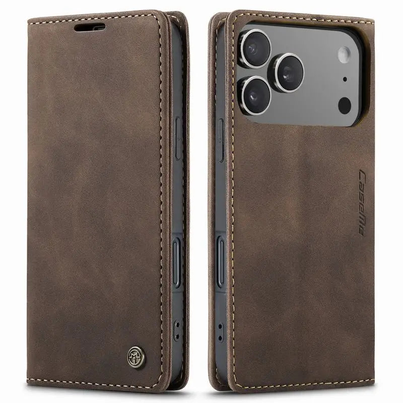 Leather Case For iPhone 17 16 15 14 13 12 11 18 Pro Max Air 16E X XR XS Max SE 2020 6 6s 7 8 Plus Luxury Magnetic Phone Cover