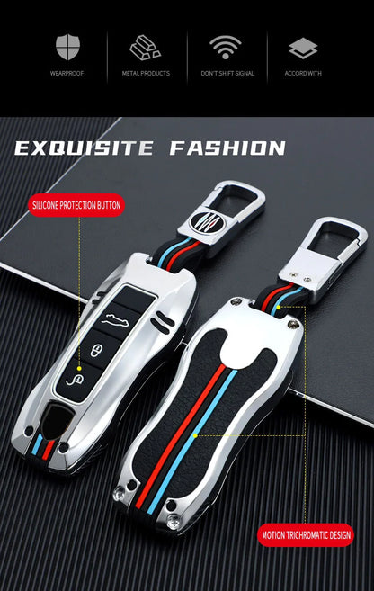 Zinc Alloy Car Smart Key Case Cover Shell Fob for Porsche New Cayenne Panamera 911 992 Taycan Car Protect Interior Accessories