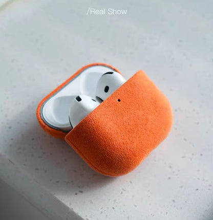100% ALCANTARA Leather Case for AirPods 5 Pro 3 Pro3 Luxury Suede Leather Cases for AirPod 5 4 Pro 3 2 Headset Turn fur Cover