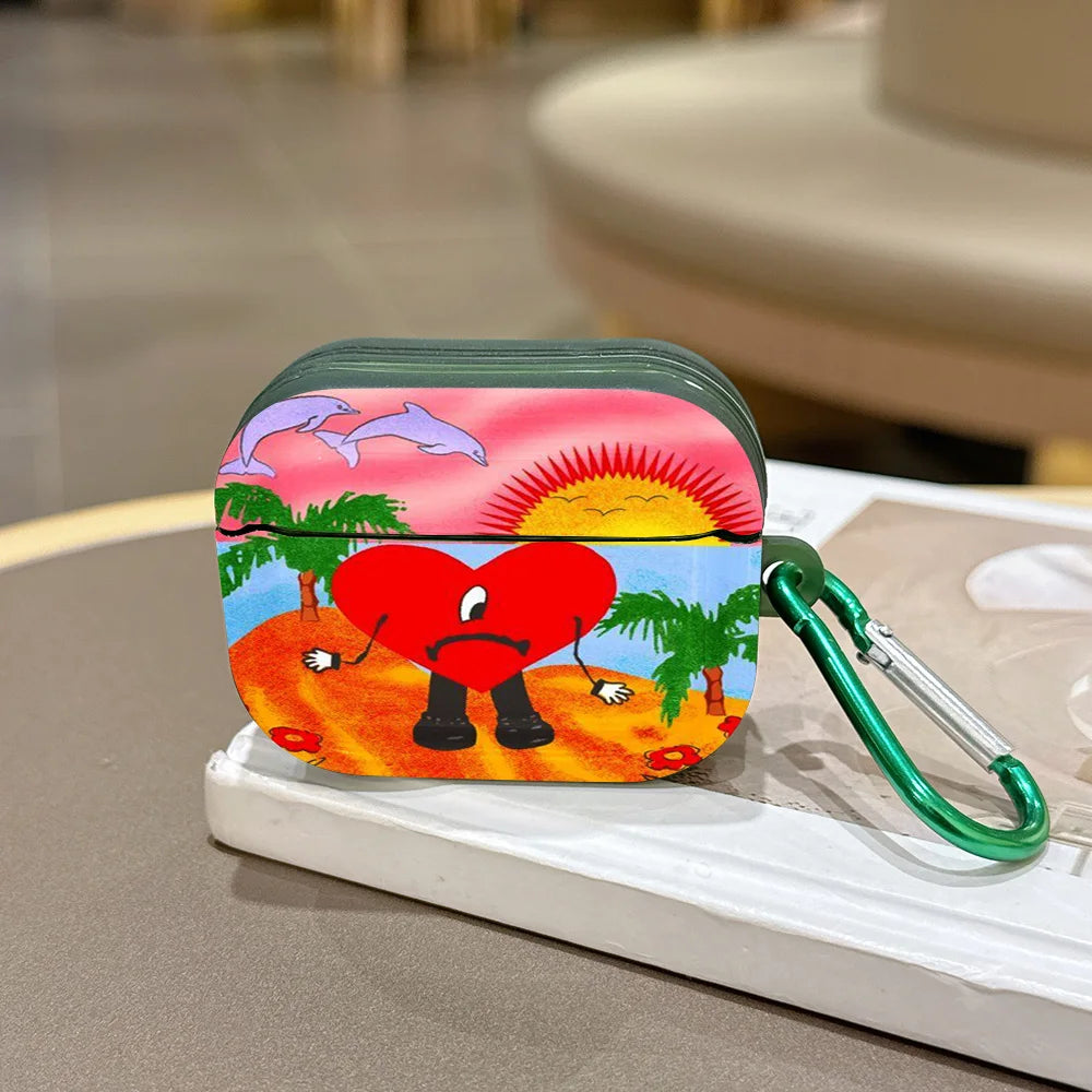 Singer B-Bad B-Bunny Translucent Silicone Case for Airpods 4 3 Pro 2 1 Wireless earphone Headphone Pro2 Protective Covers