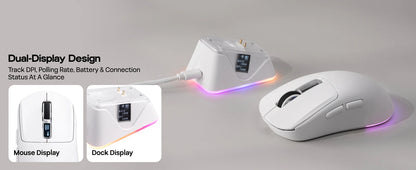 EPOMAKER NEX Lite Tri-mode Wireless PAW3311 Sensor Gaming Mouse with RGB Charging Dock & 1K Polling/12K DPI for Gaming & Office