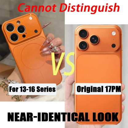 Luxury Case Transform Look To 17 18 Pro Max Cover For Iphone 16 Pro 15 14 13 Change To 17 Pro Magnetic Fundas For Magsafe