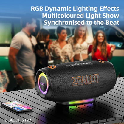 ZEALOT S127100W Powerful subwoofer Portable wireless speaker,24000mAh Battery,RGB Light,Great for Gift-Giving Birthday/Christmas