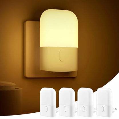 1/2 Set EU Plug in LED Light Sensor Night Lights for Kids Bedroom Auto Dusk to Dawn Sensor Dimmable Wireless Cabinet Lamp