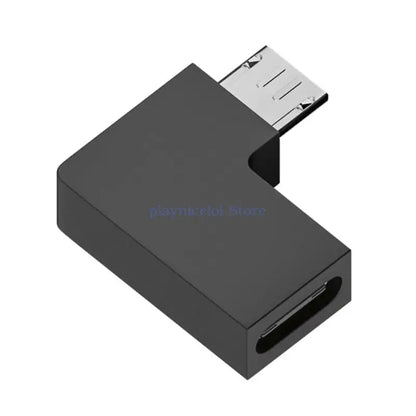 90 Degree Right Up Down Angled Micro USB Male to Type C Female Extension Adapter for Laptop PC Chargers Converter