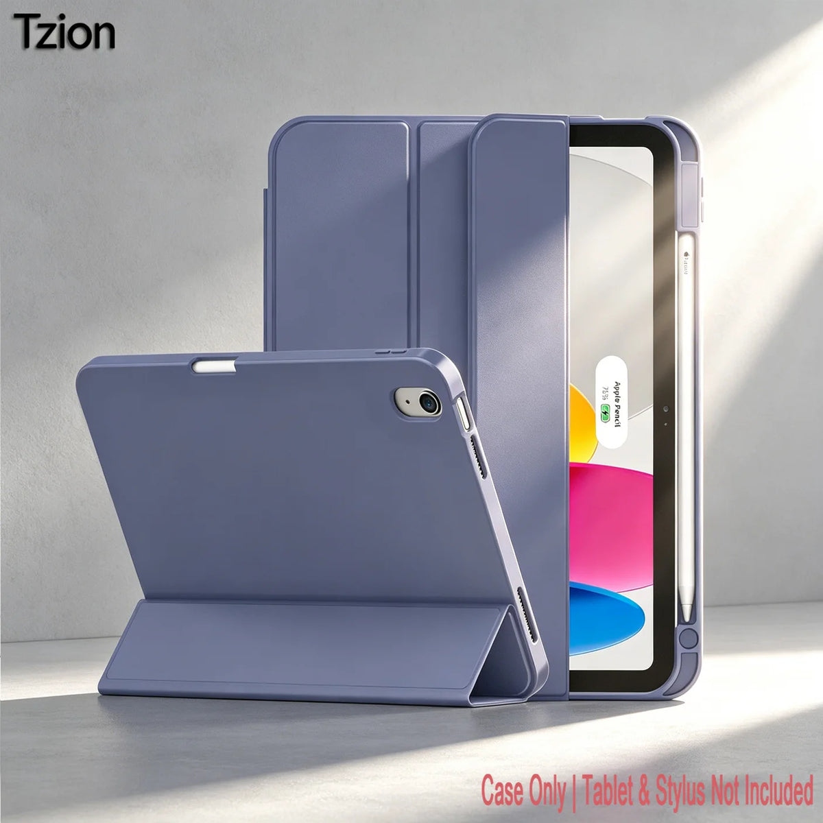 Case for iPad 10th Gen 2022 /(A16)11th Gen 2025,Auto Sleep/wake,Slim Tri-fold Stand TPU Back Protective Cover with Pencil Holder