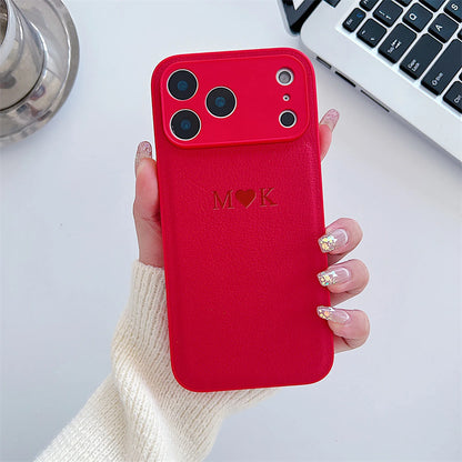 Personalized Luxury Customized Name 3D DIY Hot Engrave Faux Leather Phone Case For iPhone 17Pro Max 16 15 14 13 Pro Max Plus Air
