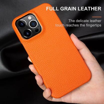 For Iphone 14 Pro Max Case Luxury Genuine Leather Cover Business Phone Cases Back Cover for Iphone 13 18Pro 15 12 XR XSMax Coque