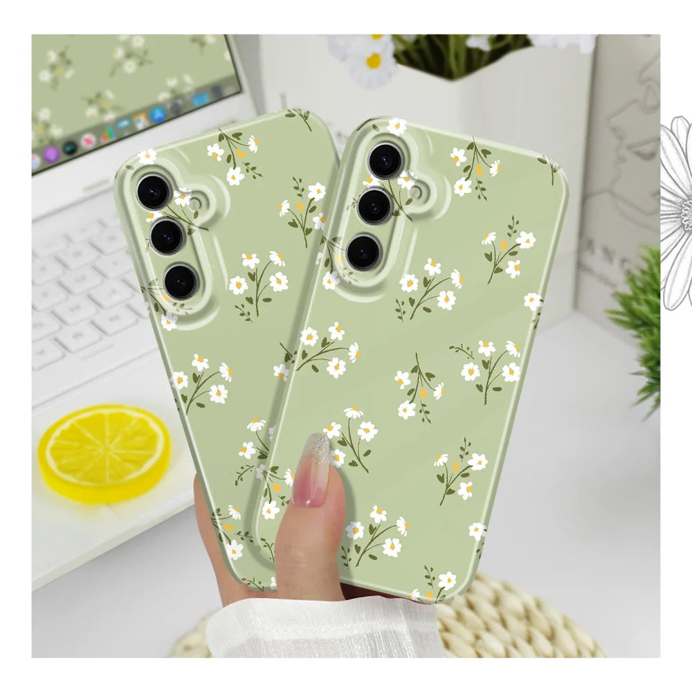 Sunshine Flower Phone Case For Samsung Galaxy S25 S24 S23 S22 S21 S20 Plus Ultra FE 5G Film Hard Cover