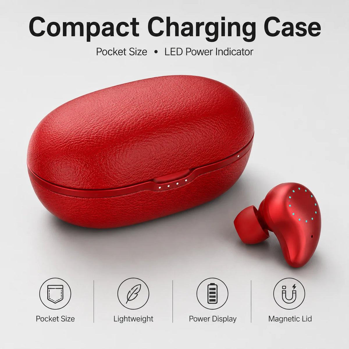 TWS earbuds Mini Invisible Hi-Fi Wireless Earphones, 10mm Driver, DSP Noise Reduction, 56H Long Battery Life, Touch Control