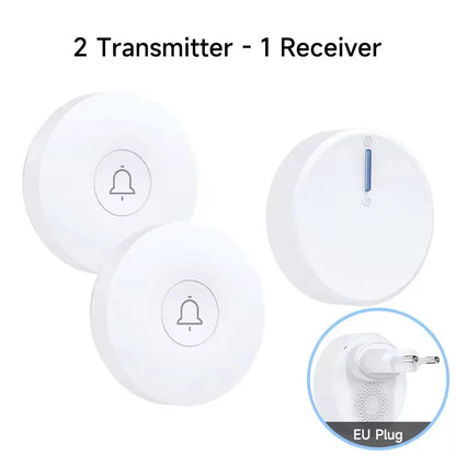 Outdoor Waterproof Circular Self Generating Wireless Doorbell Compatible With Ac 110v-240v Us/Eu Plug Ultra Long Distance Caller
