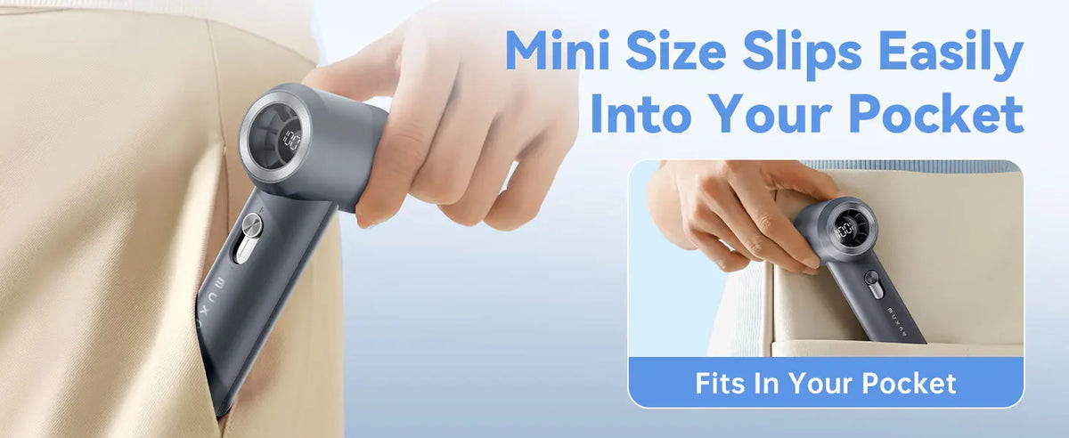 MUXNW Mini Portable Handheld Fan, 16800RPM 100-Speed Display, Safety Lock, 1800mAh Rechargeable