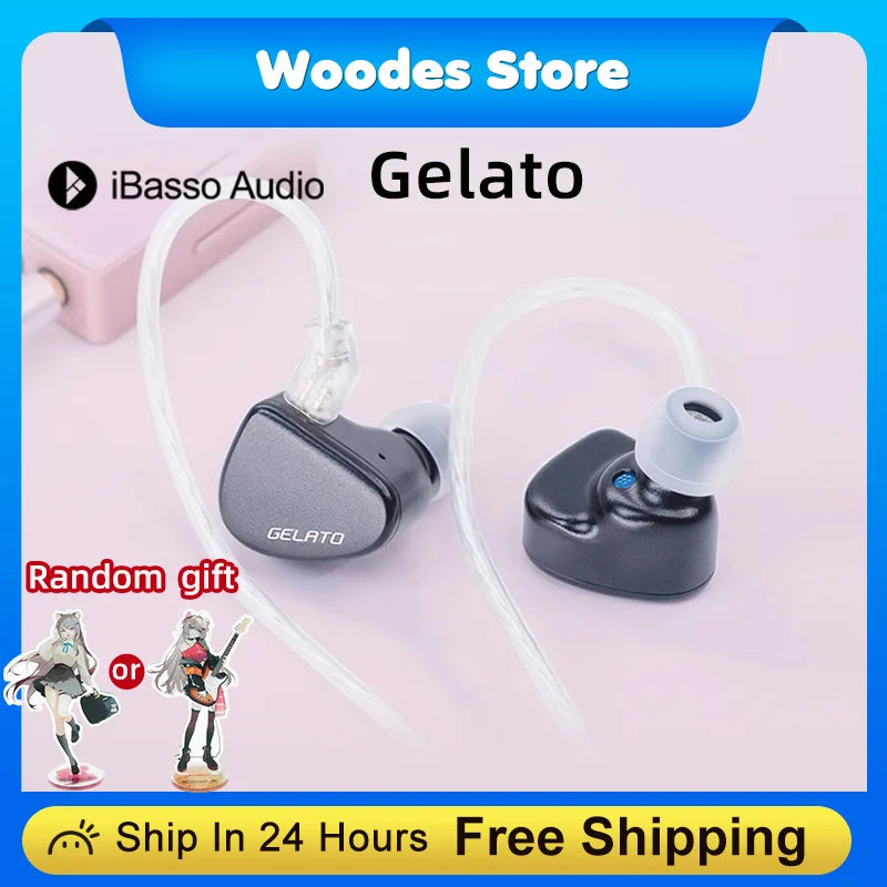iBasso Jr. Gelato HiFi Wired Earphones In Ear Music Headphones High Quality Sport Headset Customized Pc Gamer Accessories Gifts