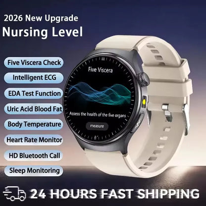 2026 New Accurate Diagnosis ECG Smart Watch Body Fat Blood oxygen BP Health Sport HD AMOLED Screen call Smart watch Men Women