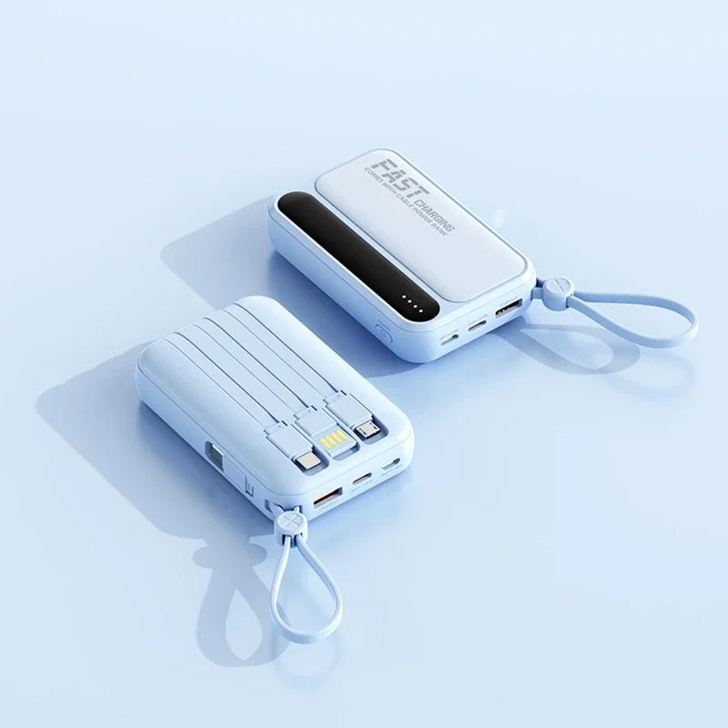 Lenovo CCC Mini Power Bank 500000mAh 4 Built in Cables Fast Charging Large Capacity Portable External Battery For iPhone Xiaomi