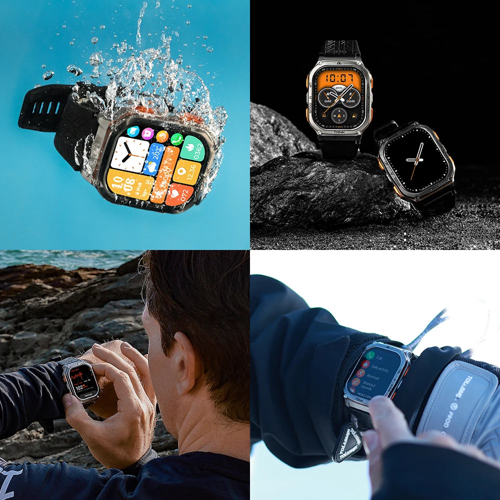KOSPET TANK M3 Ultra GPS Smart Watch Men Military Grade Compass Altimeter Barometric 480mAh 60Day Battery IP69K 5ATM Waterproof