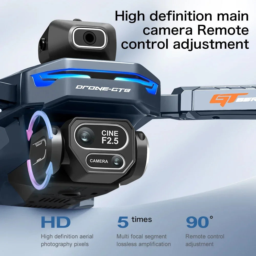 For Genuine GT8 Drone 4K Professional Dual Camera FPV GPS Brushless Motor Optical Flow Hovering Folding Quadcopter 4k 8K RC Dron