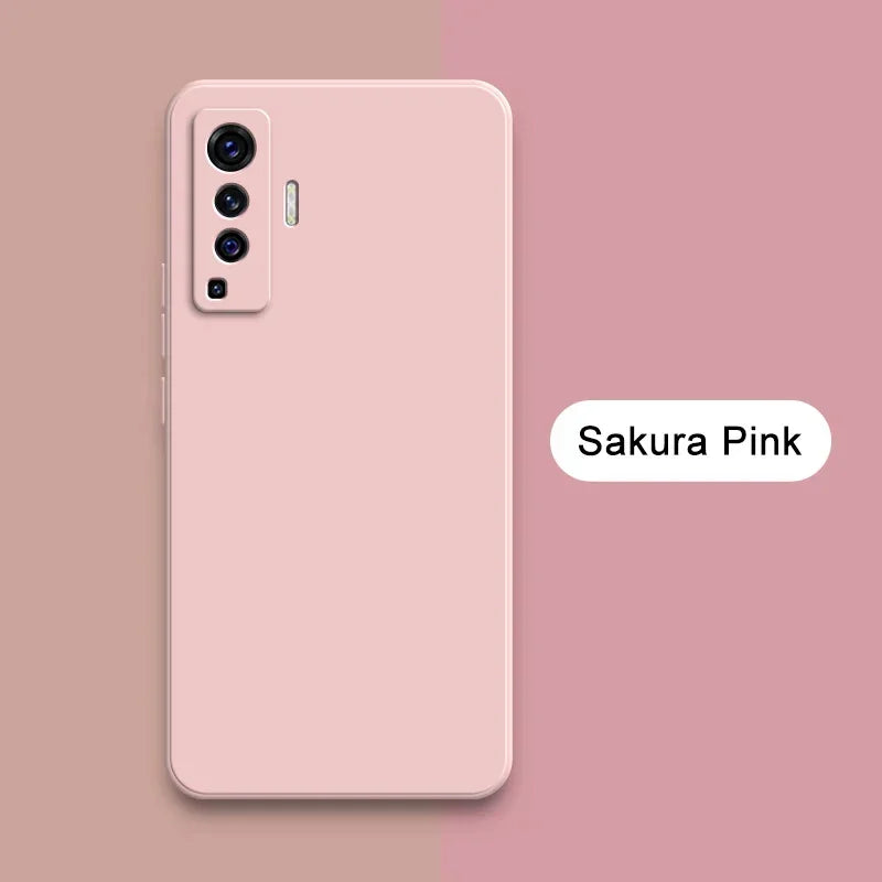 Luxury Square Liquid Silicone Case for VIVO X50 Pro Plus Lite X51 5G Camera Protective 360 Shockproof Phone Cover X50Pro X50Lite