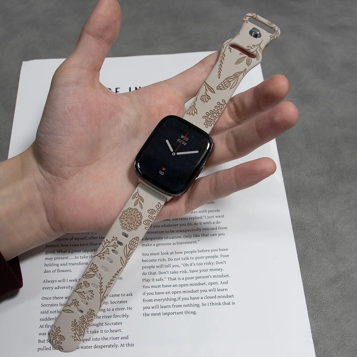 Flower Design Engraved Silicone Strap For Redmi Watch 3 /3 Lite /3 Active Two-tone Silicone Sport Strap For Redmi Watch3