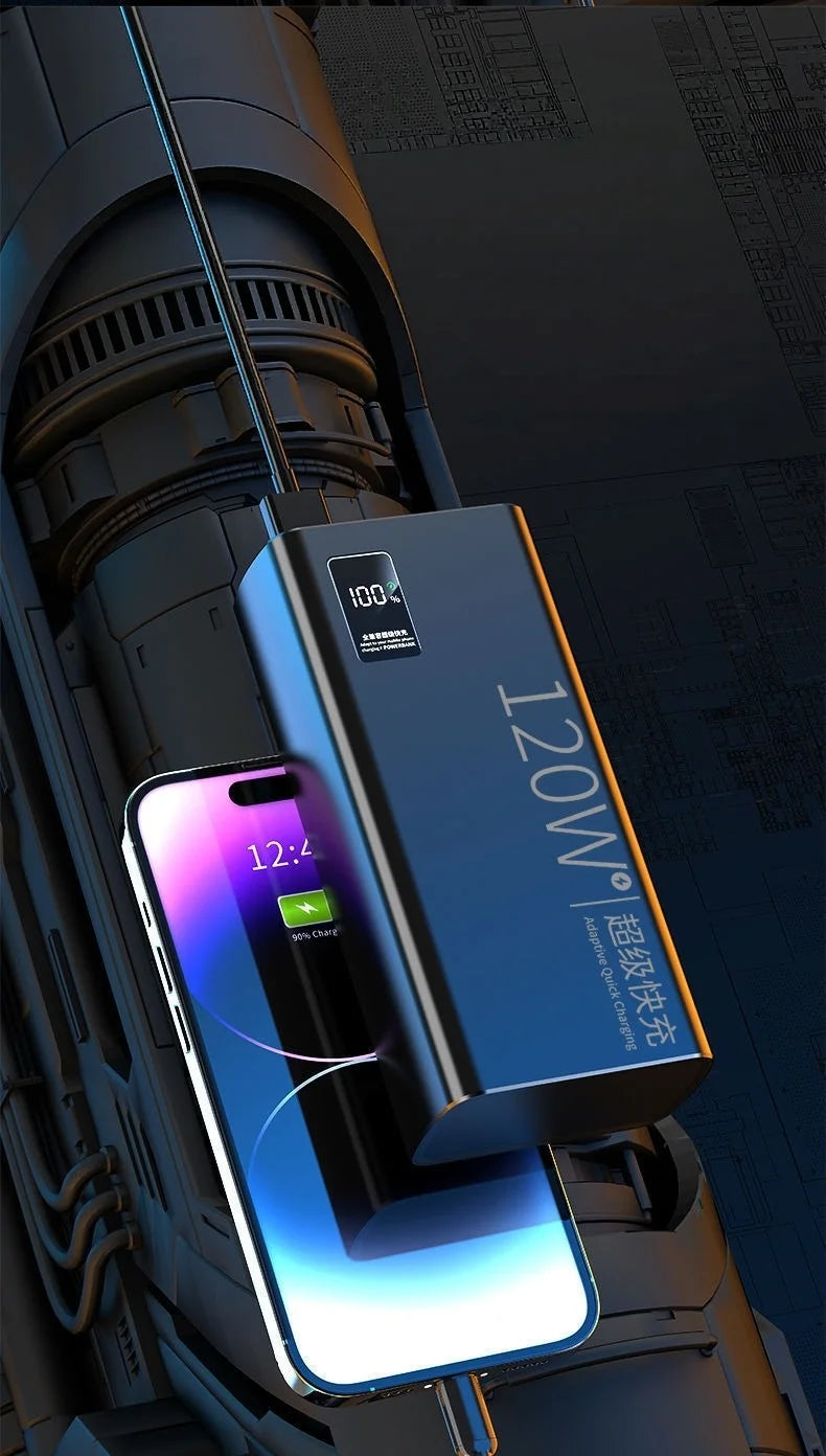 Large Capacity 80000mAh Power Bank 120W Fast Charger for iPhone Samsung Xiaomi USB C External Spare Battery Portable