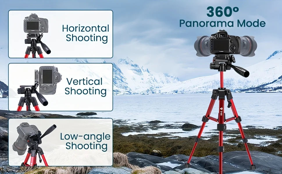 24.8 Inch Lightweight Tripod for Smartphone 360 Rotation Live Broadcast Vlogging and Micro Single Camera Photography