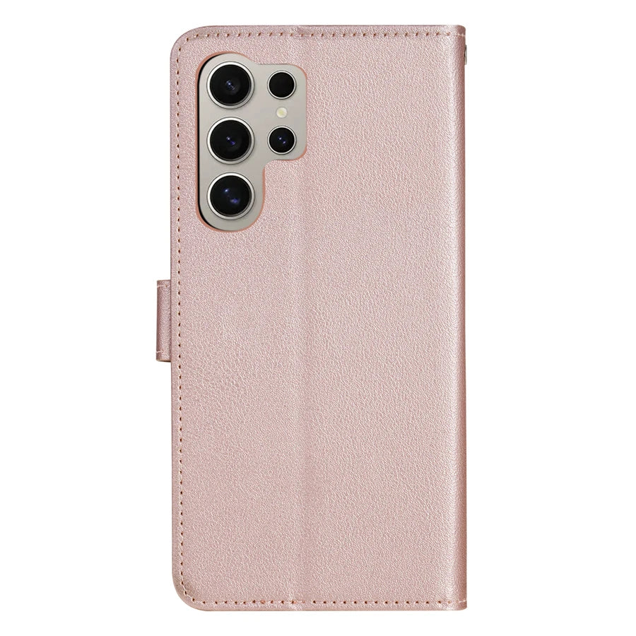 Wallet With Card Slot Magnetic Flip Leather Case For Samsung Galaxy S25 FE S24 Ultra S23 S22 S21 S20 FE S10 Plus S9 Card Bag