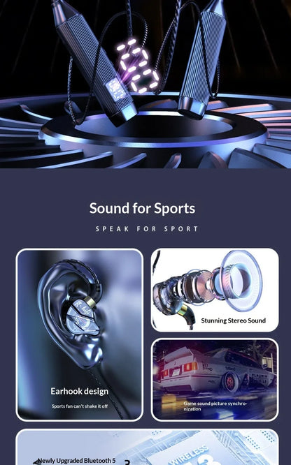 In-Ear Comfortable Wear Earphone Neck-hung Wireless Bluetooth Headphone Ultra-Long Battery Life Noise Cancellation Earbuds
