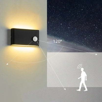 Outdoor Waterproof Wall Lamp Sensor Wall Lamp Human Body Sensor Wall Lights Aluminum Induction Porch Lamp Courtyard Lamp Fixture
