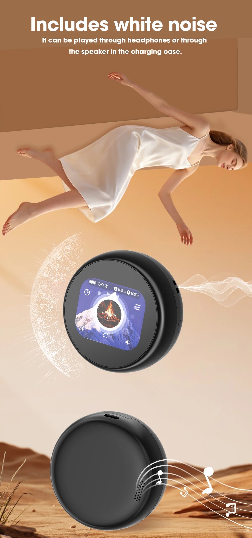 HTC NE90 TWS Sleep Bluetooth Earphones Wireless Bluetooth 5.3 Stereo Headphones Mini Sleeping Earbuds Long Battery Touch Control