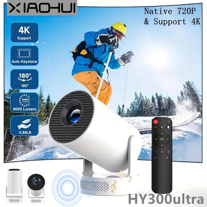 HY300ultra Short Throw Android11 Projector 300 ANSI Wifi6 1280*720P BT5.4 High Definition Home Cinema Outdoor Travel Projector