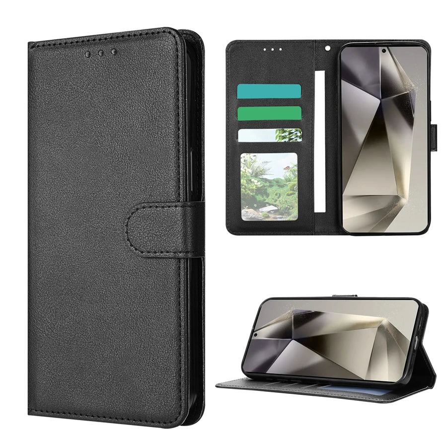 Wallet With Card Slot Magnetic Flip Leather Case For Samsung Galaxy S25 FE S24 Ultra S23 S22 S21 S20 FE S10 Plus S9 Card Bag