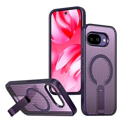 Magnetic Bracket Cooling Shockproof Phone Case For Google Pixel 10 9 Pro XL 10A 9A Mesh Ventilation Wireless Charging Phone Case