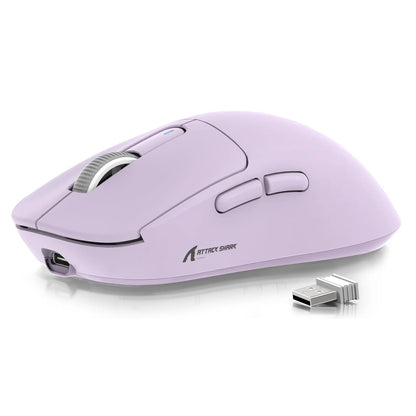 ATTACK SHARK X3 Wireless Gaming Mouse,49g Ergonomic PC Mouse,Triple Modes PAW3395 26K DPI Optical Sensor,Programmable Buttons