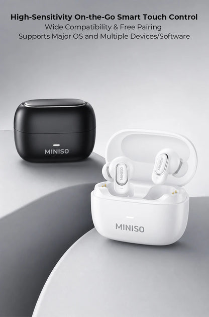 MINISO MS130 Wireless Bluetooth Earphones ENC Soft Wireless Headphones Sport Low Latency Comfort In-Ear Earbuds Macaron Travel