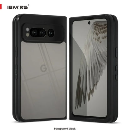 IBMRS for Google Pixel fold Case,Frosted transparent Shockproof Protection Case