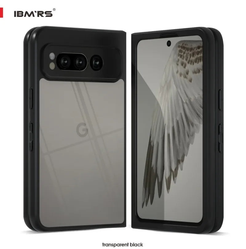 IBMRS for Google Pixel fold Case,Frosted transparent Shockproof Protection Case