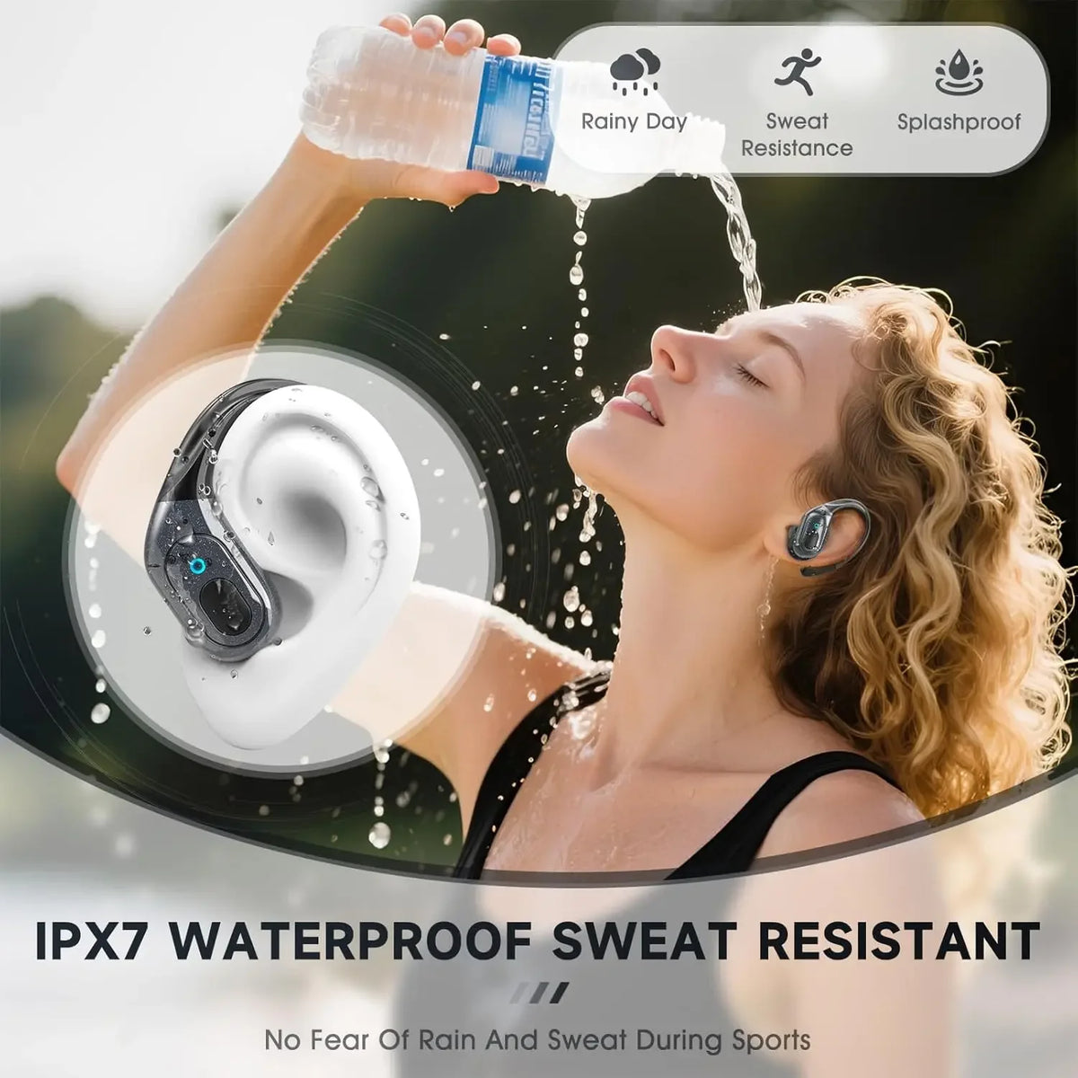 TWS Sports Earbuds Bluetooth 6.0 HIFI Bass Wireless Headphones LED Button Handsfree Earphone Noise Cancelling Waterproof Headset