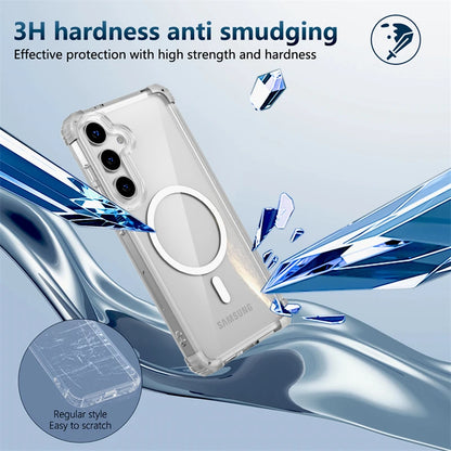 Shockproof Armor Transparent Case For Samsung Galaxy S26 S25 S24 S23 S22 Note 20 Ultra Plus FE S24FE S23FE Magsafe Charge Cover