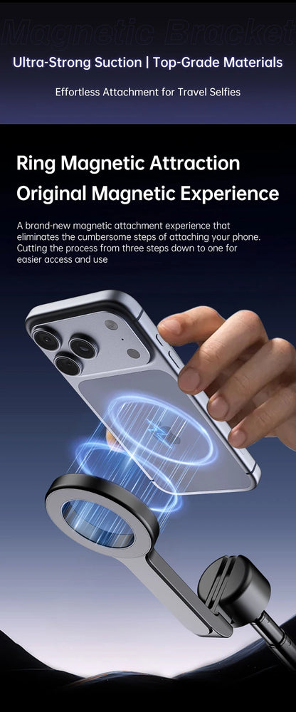 T18 Magnetic Phone Tripod Wireless Phone Grip Selfie Stick Desktop Tripod