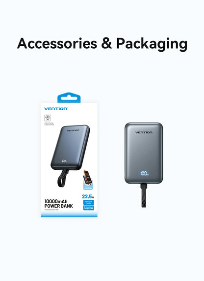 [CCC Certification] Vention Magnetic Power Bank 22.5W 10000mAh Portable 3C Powerbank 15W Wireless Fast Charger for iPhone 17 16