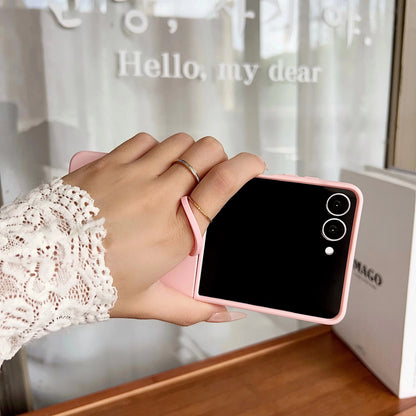 Hot Skin Feel Glass Case for Samsung Galaxy Z Flip 7 FE Fold Business Fashion Ring Hinge Protective Cover for Flip5 Flip6 Cases