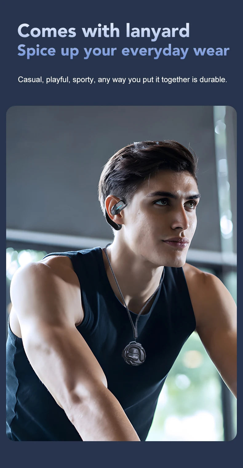 AI Translator Earphone HTC NE02 Open Ear Wireless Bluetooth Headphones Hifi Sound Quality Low Lacenty Sport Earbuds With Mic