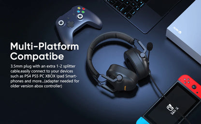 Wired Gaming Headset with Microphone for Pc,Xbox One Series,Ps4,Ps5,Switch,Noise Cancelling Headphones for Laptop,Nintendo,Gamer