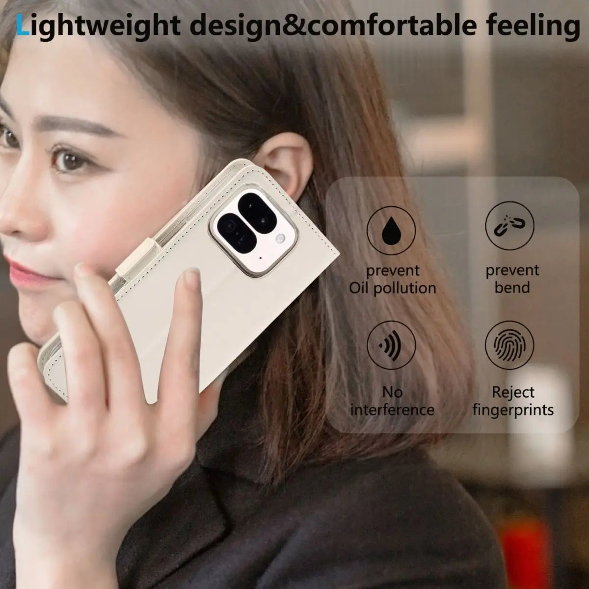For Google Pixel 11 Pro Fold Case PU Leather Pattern Flip All Inclusive Phone Cover Fingerprint-Resistant Shockproof Bumper