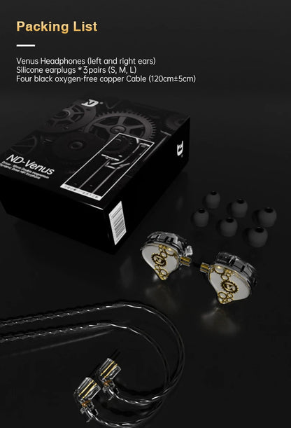 ND Venus Type C/3.5mm Wired Headphones Dynamic Drive HiFi Bass Stereo Music Earphones Noise Cancelling Game Headset For Phone PC