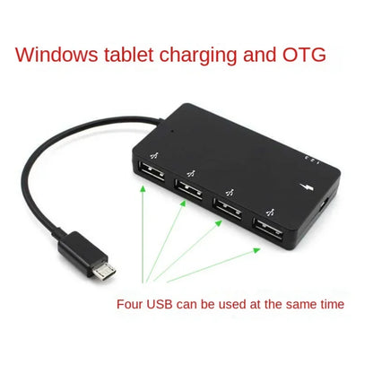 1 Set Micro USB OTG 4 Port Hub Power Charging Adapter Cable For Smartphone Tablet High Speed