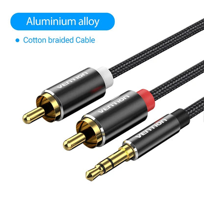 Vention RCA Cable 3.5mm to 2RCA Splitter Jack Audio Cable for Smartphone Amplifier Home Theater 3.5 AUX RCA TV Box Adaptador