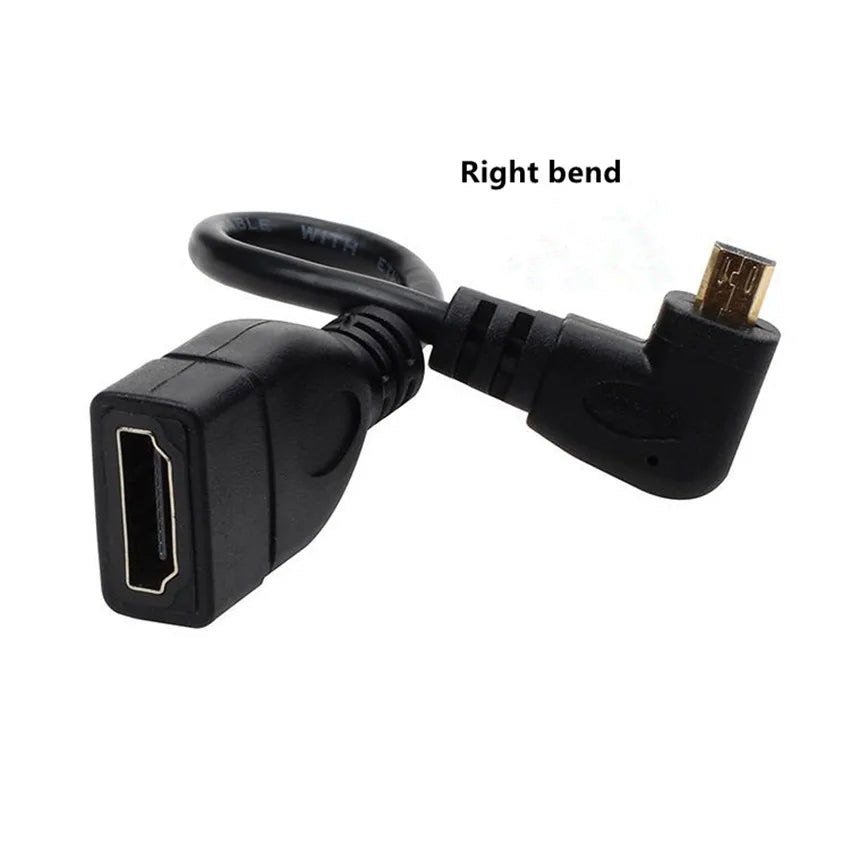 15cm up down Right Left Angled HDMI-Compatible Cable Micro HD Male to HD Female Adapter Connector for HDTV
