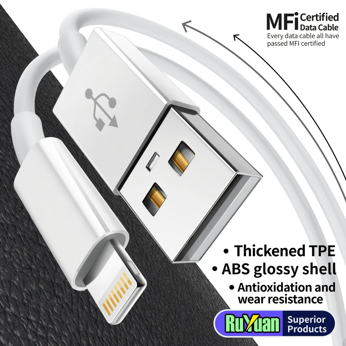 MFi Certified iPhone Charger Cable USB A to Lightning Data Cable for iPhone 14 13 12 Mini Pro Max XR 11 X iPad iPod