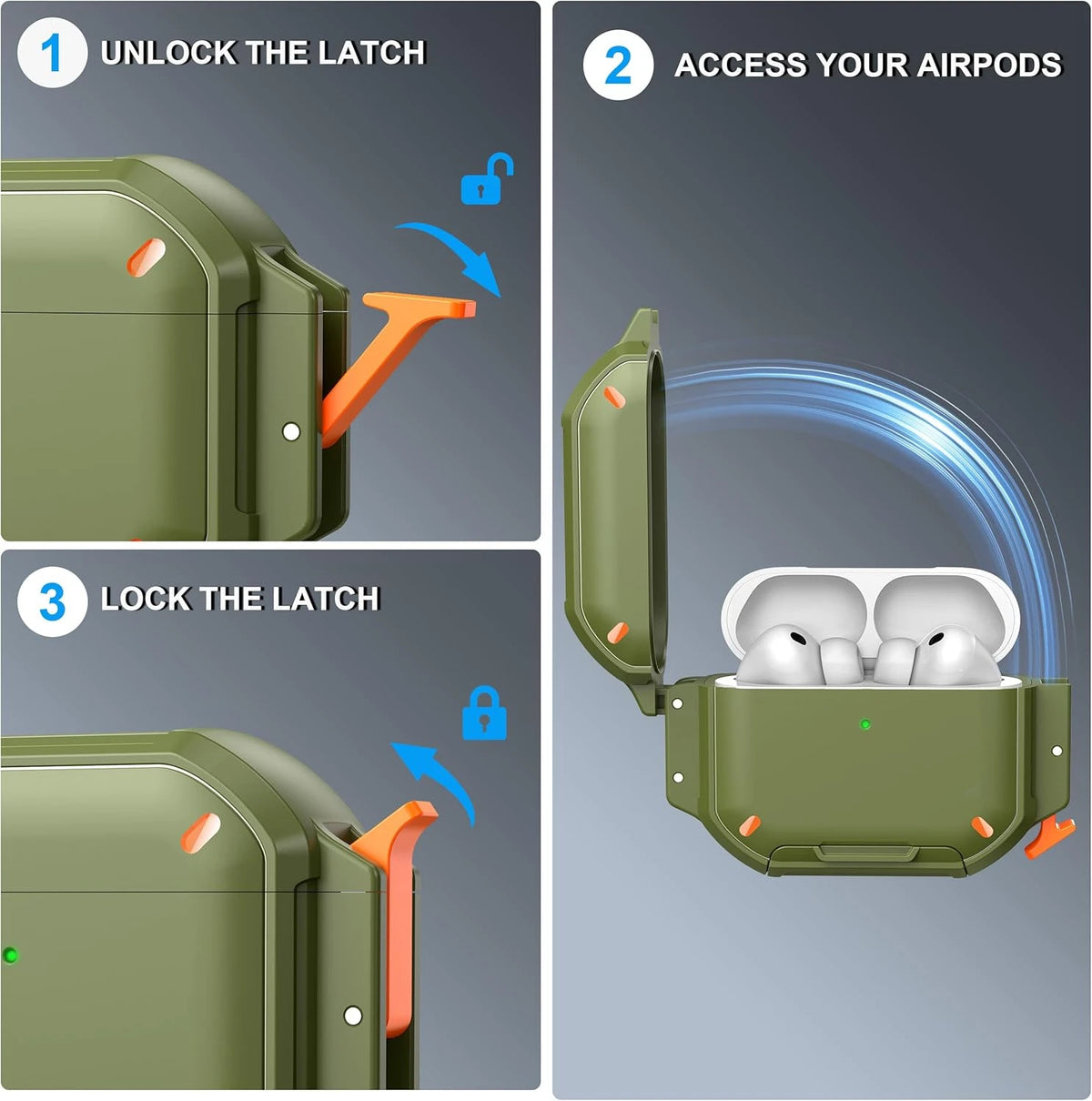 2026 for AirPod 5  Waterproof Case with Lock Sturdy Rugged Case Shockproof Headphone Case for AirPods Pro 3/4/5 Earbuds Cases